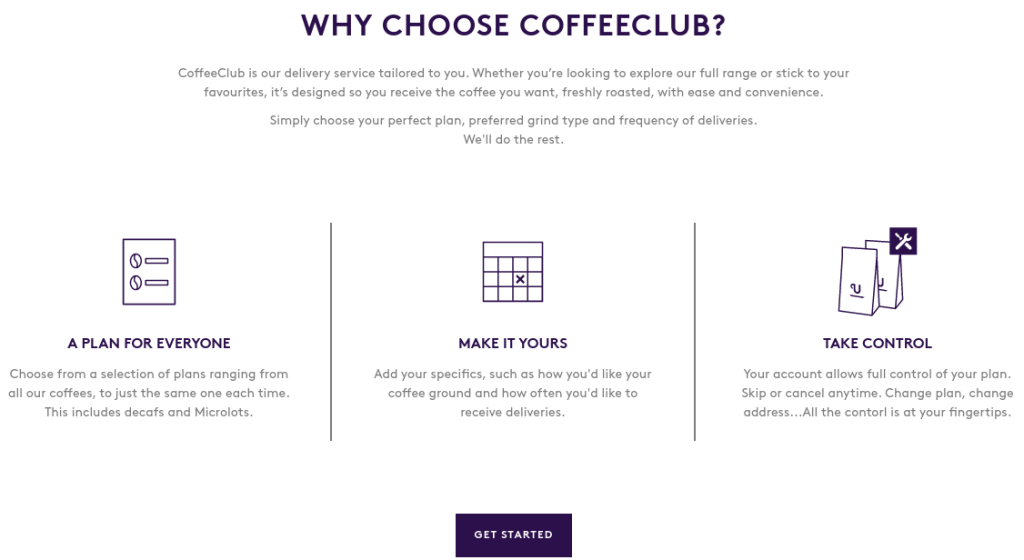 coffee club product description