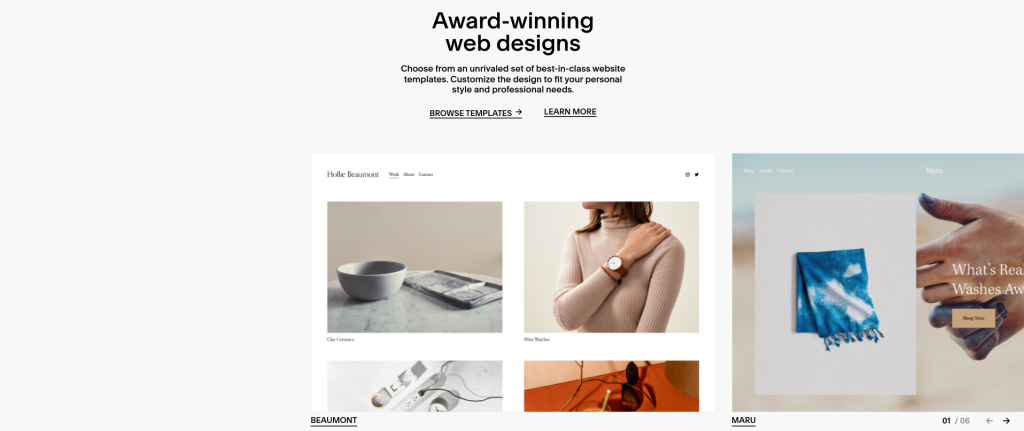 squarespace product page