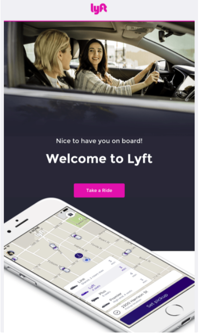 Lyft welcome email