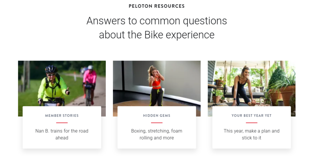 peloton product page FAQ